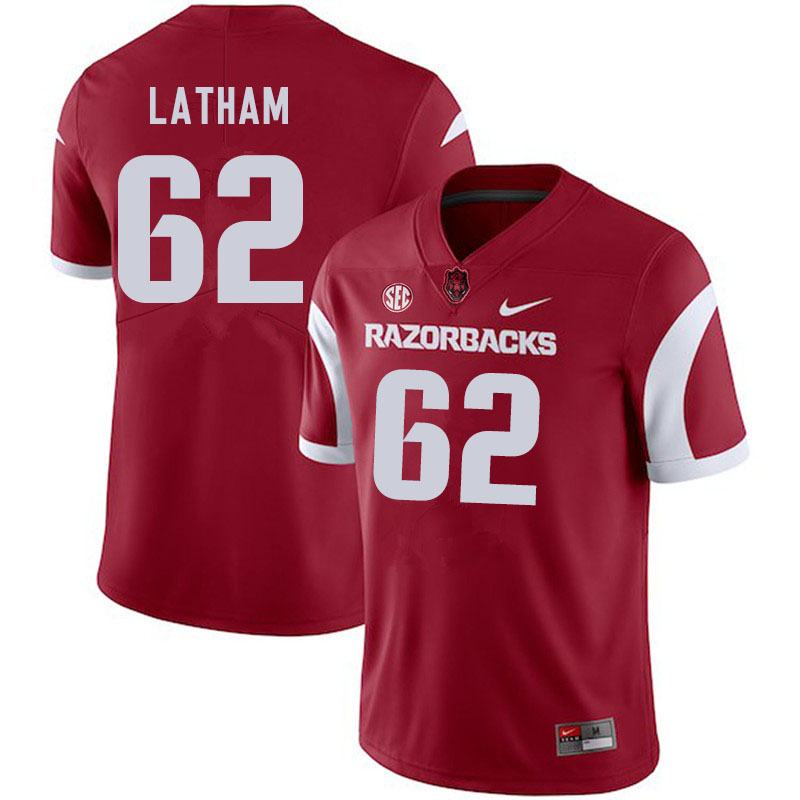 Men #62 Brady Latham Arkansas Razorbacks College Football Jerseys Sale-Cardinal